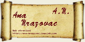Ana Mrazovac vizit kartica